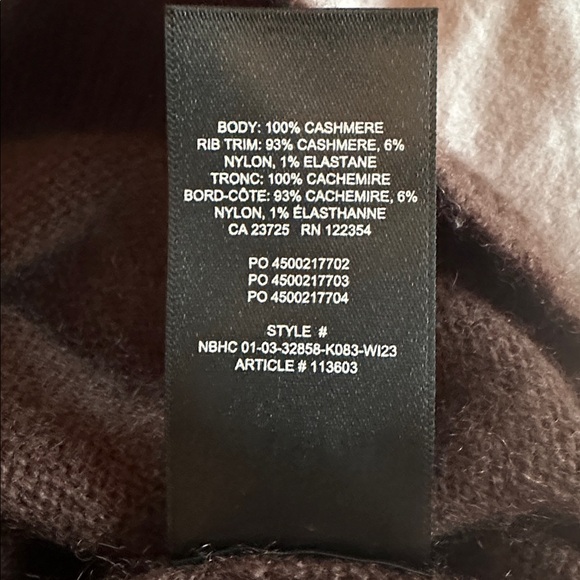 Aritzia Babaton Luxe Brown Cashmere Session Sweater. Size Small. - Picture 16 of 16